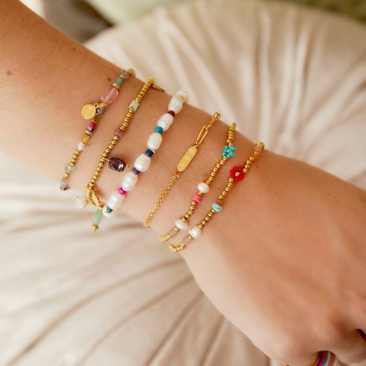 Gold Double Chain Starry Bracelet