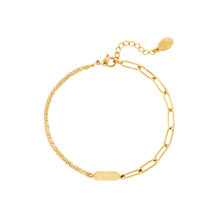 Gold Double Chain Starry Bracelet