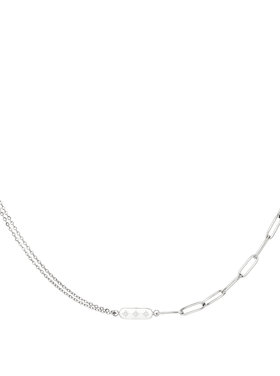 Silver Double Chain Starry Necklace