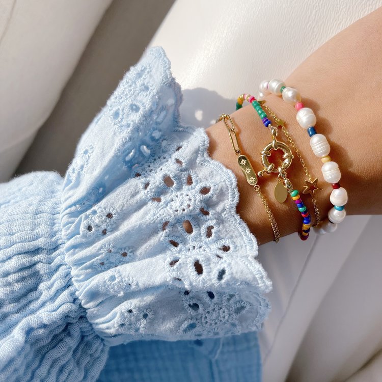 Gold Double Chain Starry Bracelet