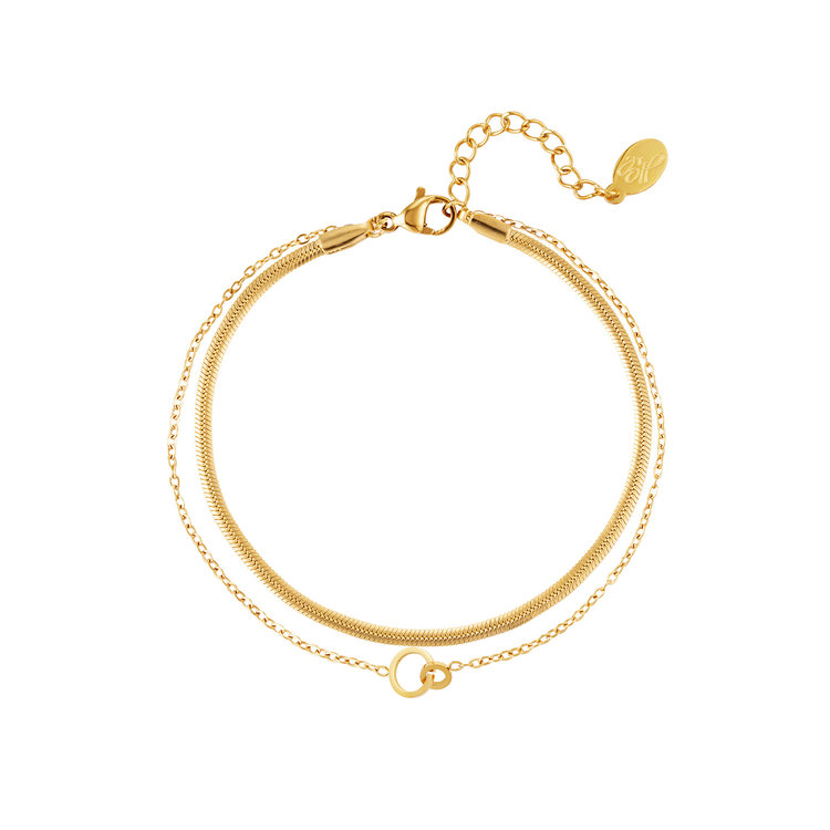 Gold Connected Circles Bracelet
