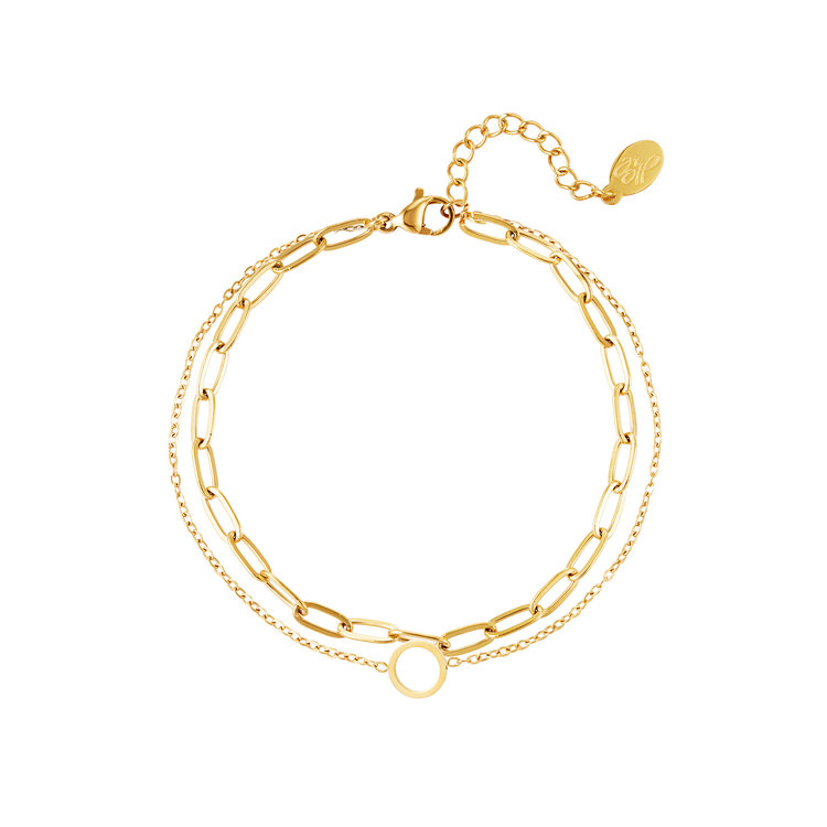 Gold Two Chain Bracelet