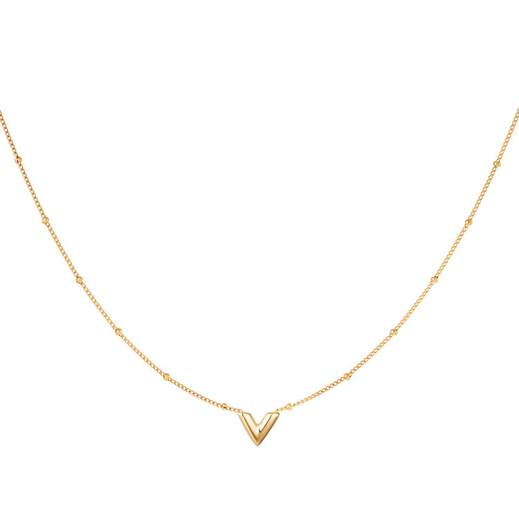 Gold Little V Beads Necklace