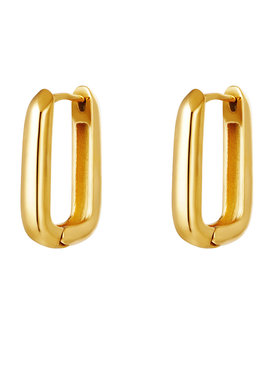 Gold Iconic Square Earrings / Large