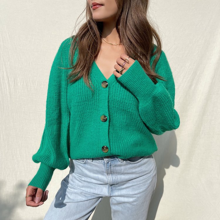 Jiony Button Knit Cardigan / Green