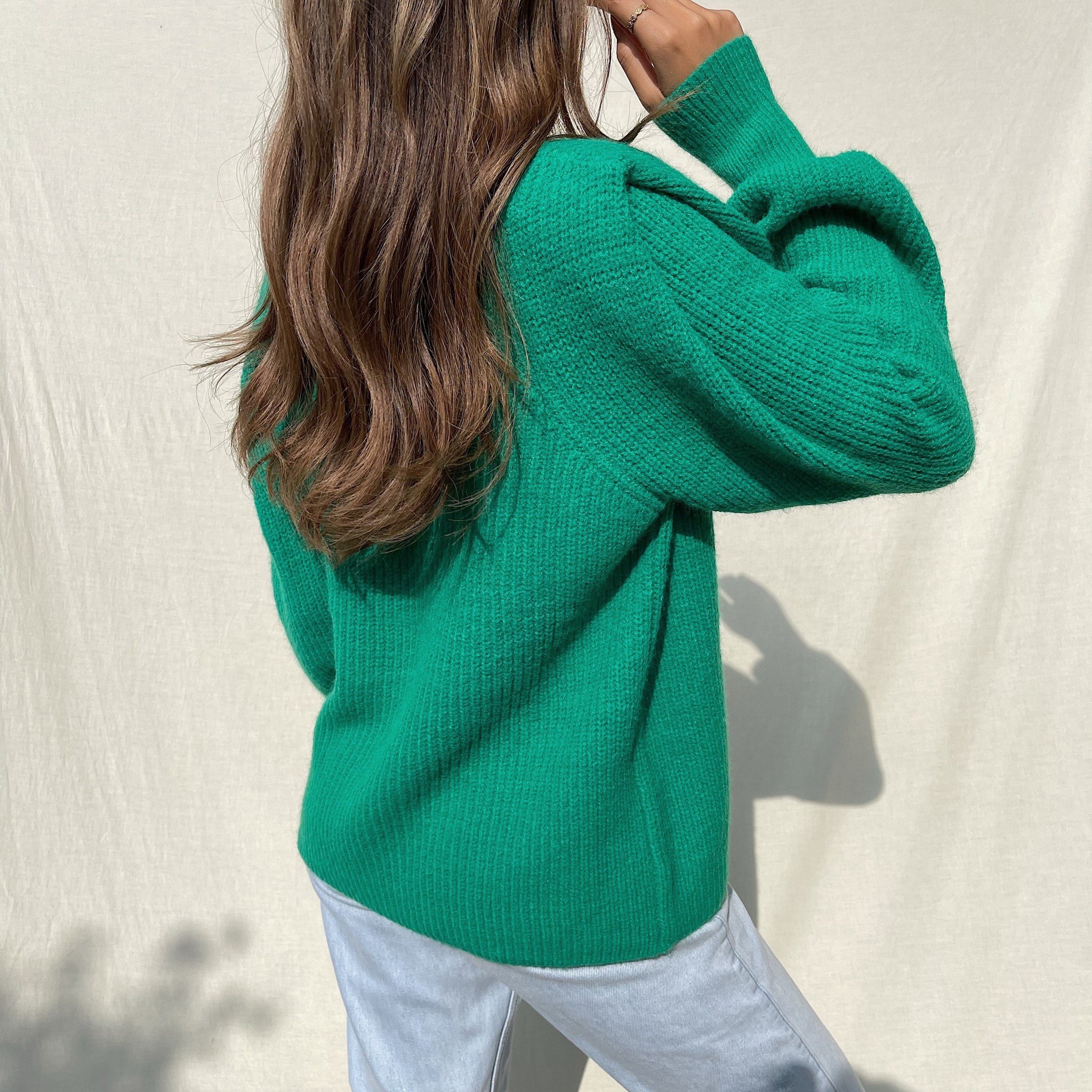 Jiony Button Knit Cardigan / Green - Hello My Love