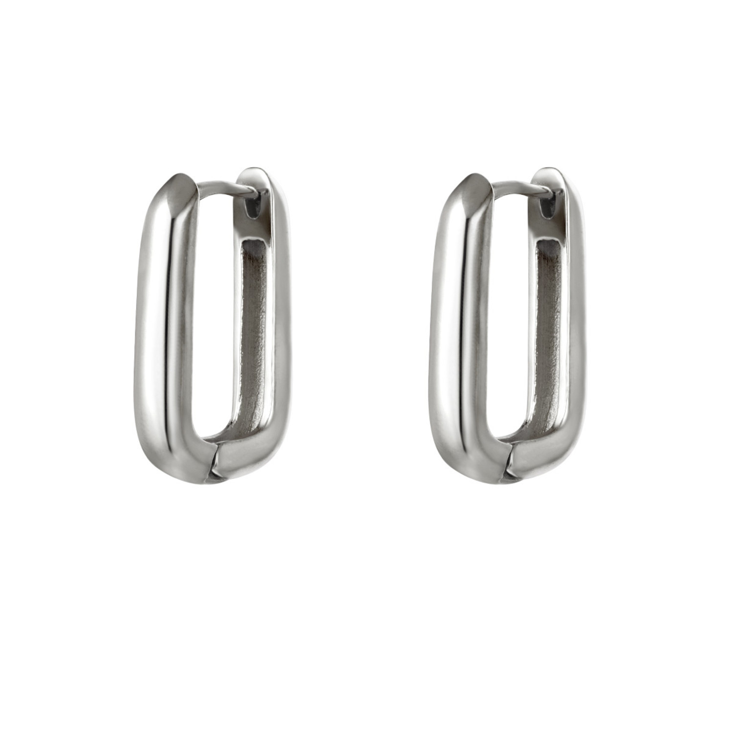 Silver Iconic Square Earrings / Large - Hello My Love