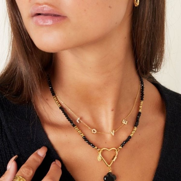 Gold Sparkle Love Necklace