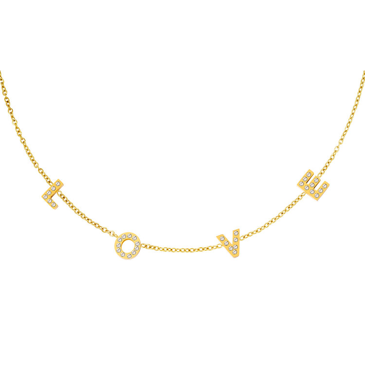 Gold Sparkle Love Necklace