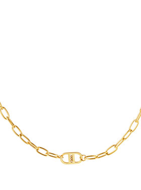 Gold Interlocking Chain Necklace