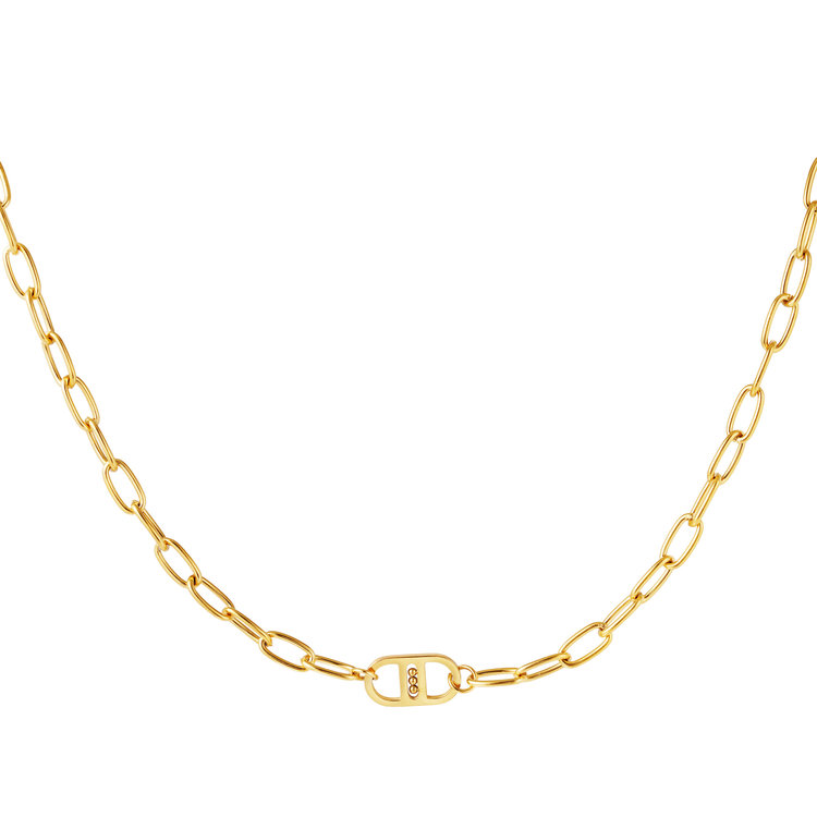 Gold Interlocking Chain Necklace