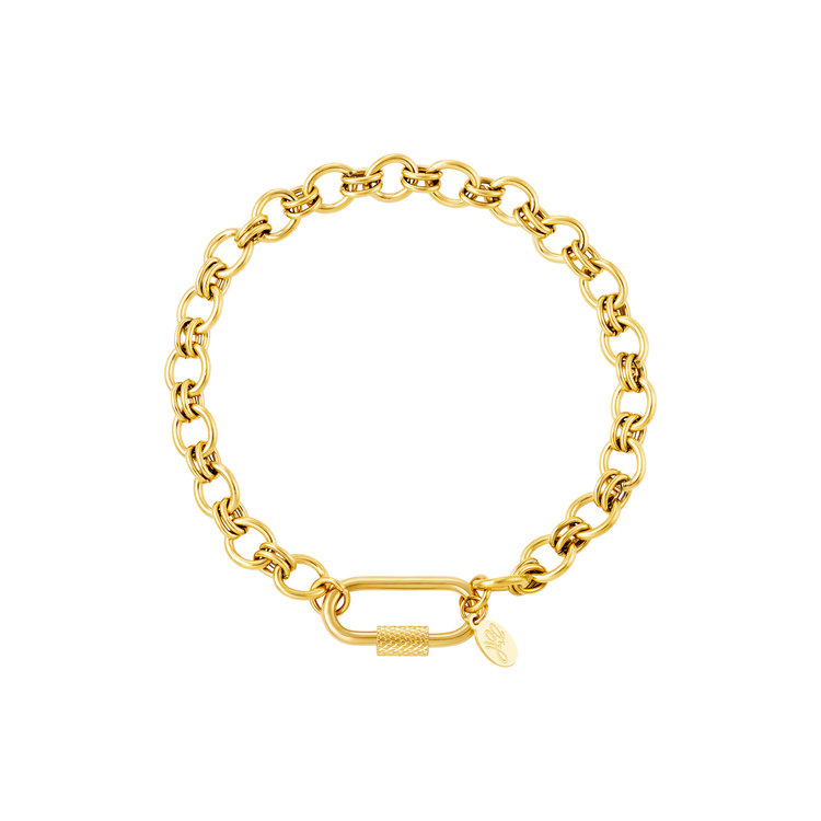 Gold Carabiner Chain Bracelet