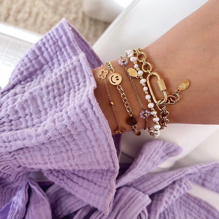 Gold Carabiner Chain Bracelet