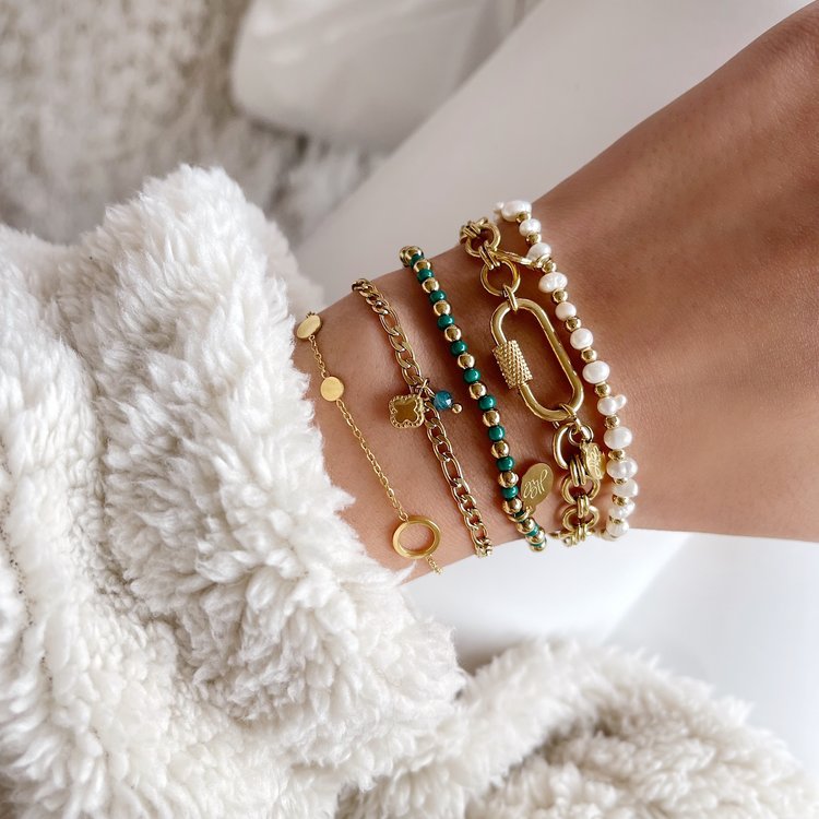 Gold Carabiner Chain Bracelet