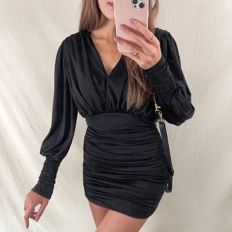 Mimmi Ruched Dress / Black