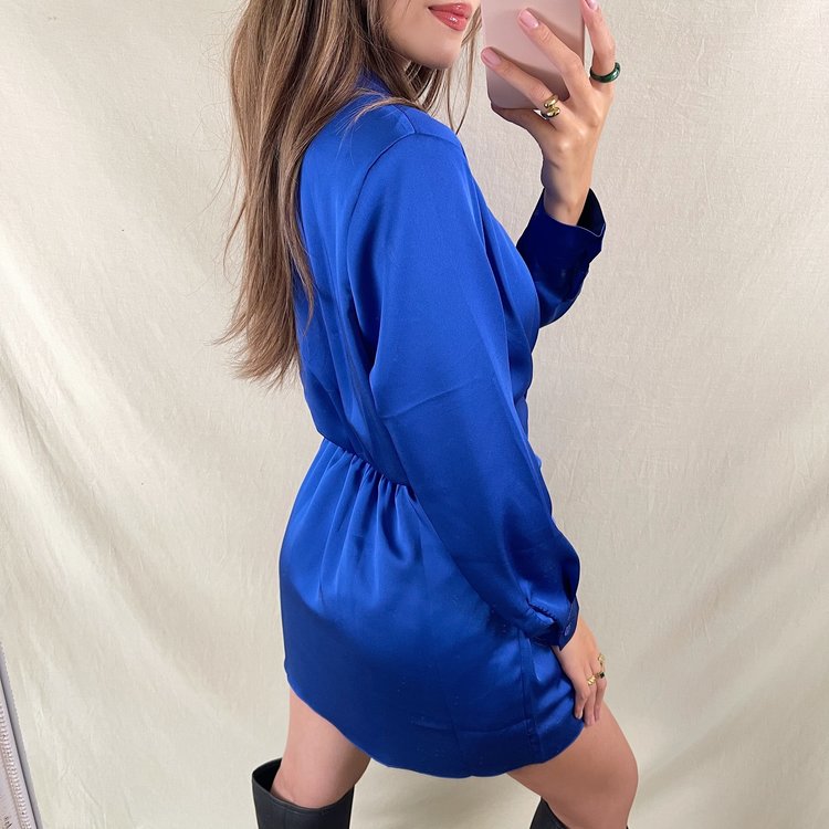 Jenai Satin Dress / Blue