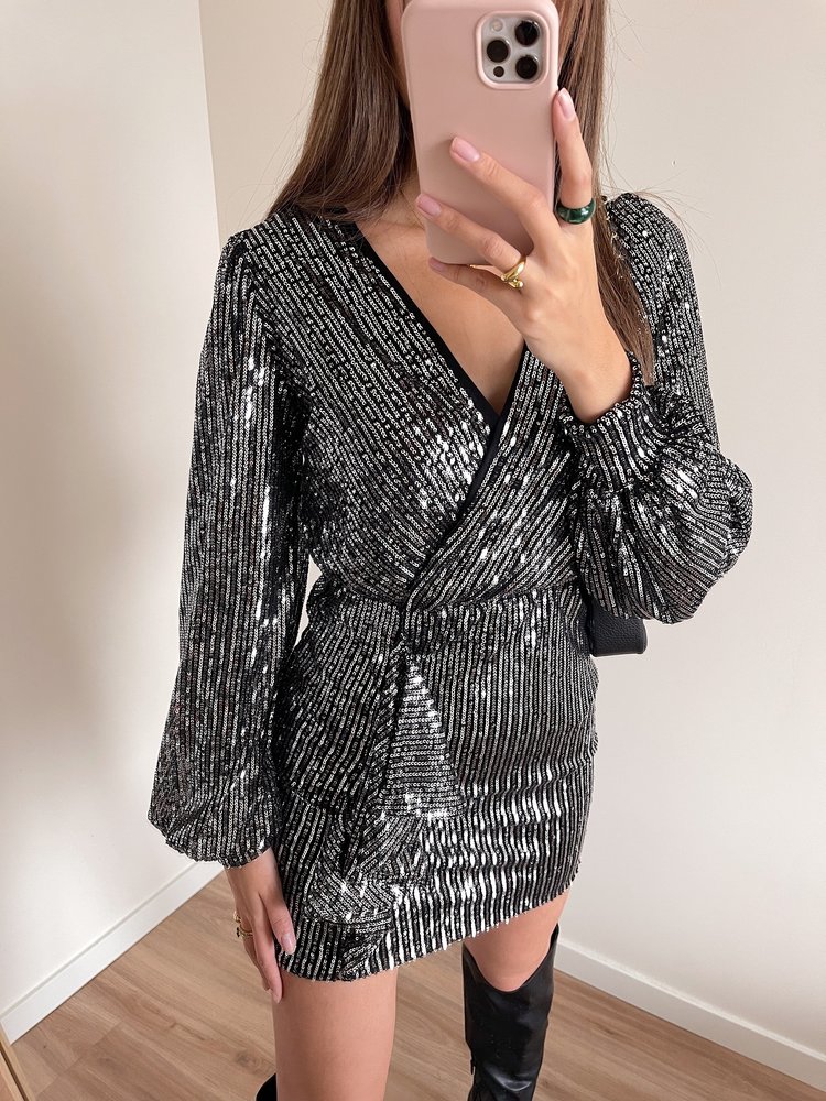 Reissa Sequin Dress / Silver