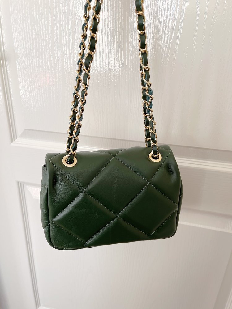Cherie Quilted Chain Bag  / Dark Green
