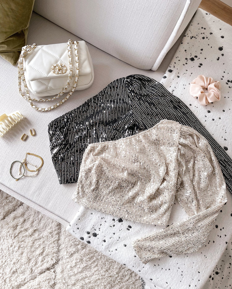 Ruby Sequin Crop Top / Silver