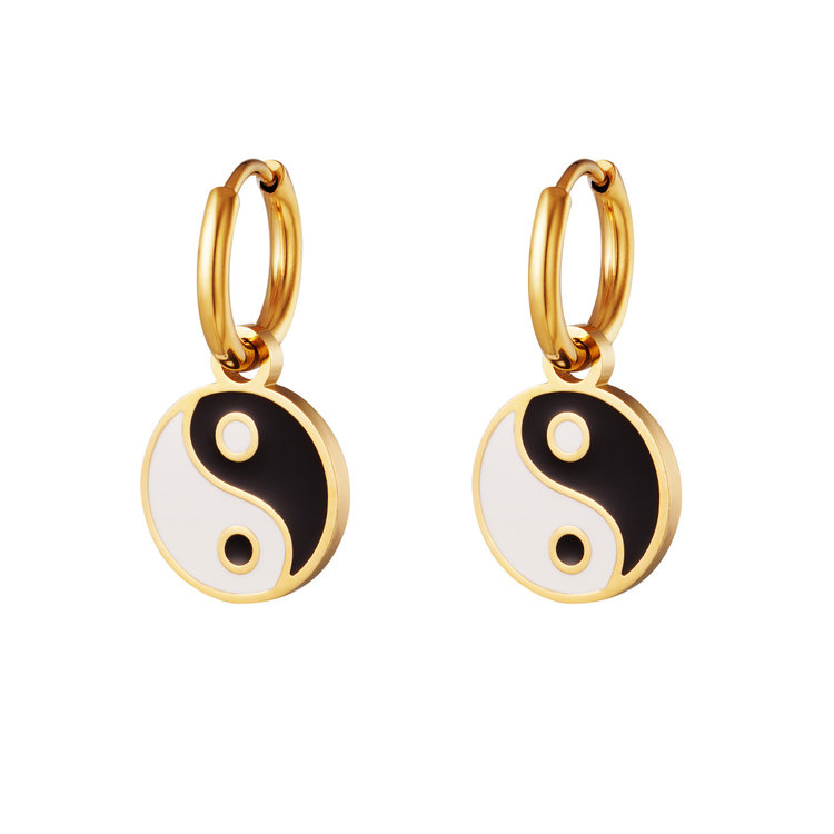 Gold Yin & Yang Earrings