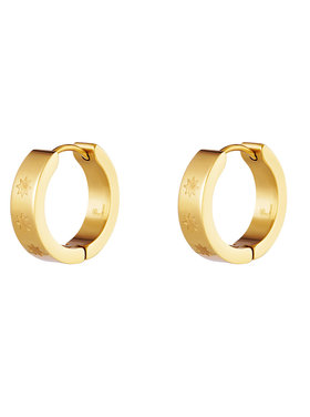 Gold Starry Sky Hoop Earrings