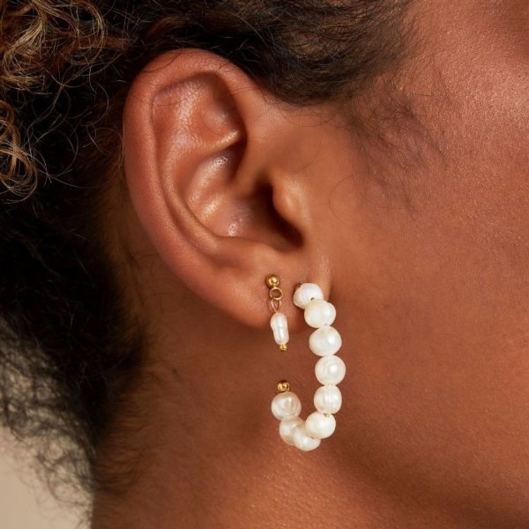 Silver Little Pearl Stud Earrings