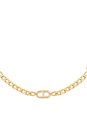 Gold Sparkle Interlink Chain Necklace