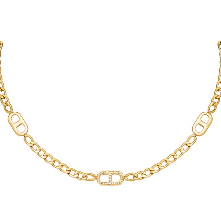 Gold Sparkle Interlink Chain Necklace
