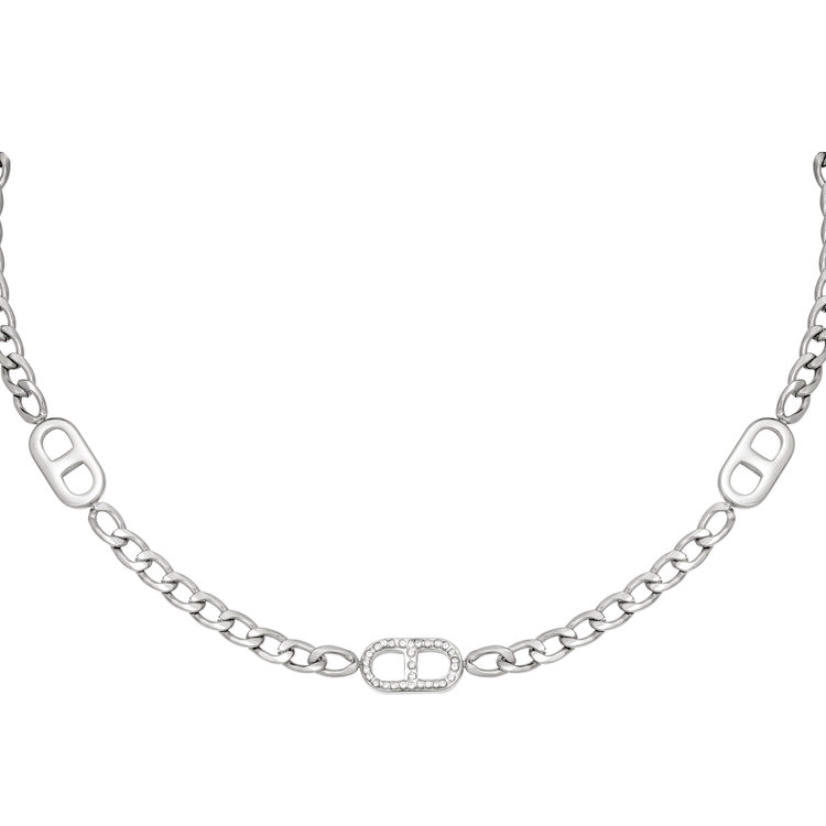 Silver Sparkle Interlink Chain Necklace