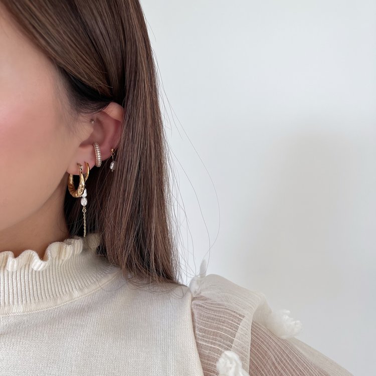 Gold Baguette Hoop Earrings
