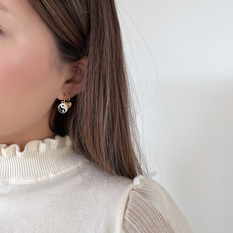 Gold Yin & Yang Earrings