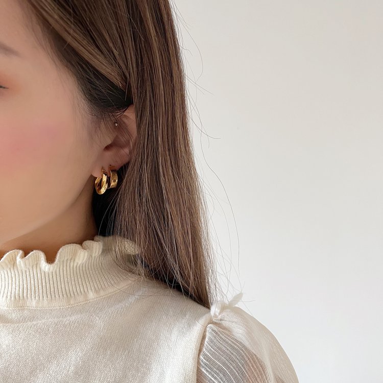 Gold Swirl Hoop Earrings