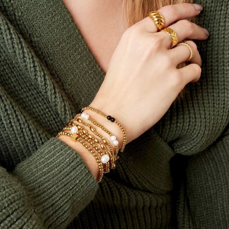 Gold Refined Beads Bracelet / Pearl