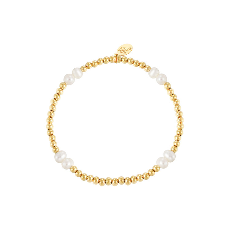 Gold Refined Beads Bracelet / Pearl