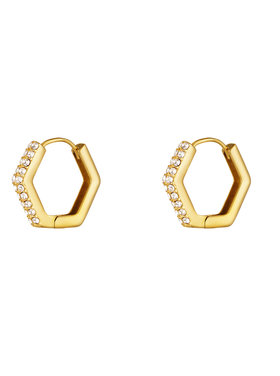 Gold Hexagon Sparkle Earrings