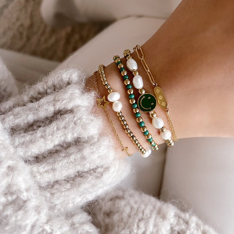 Gold Refined Beads Bracelet / Pearl