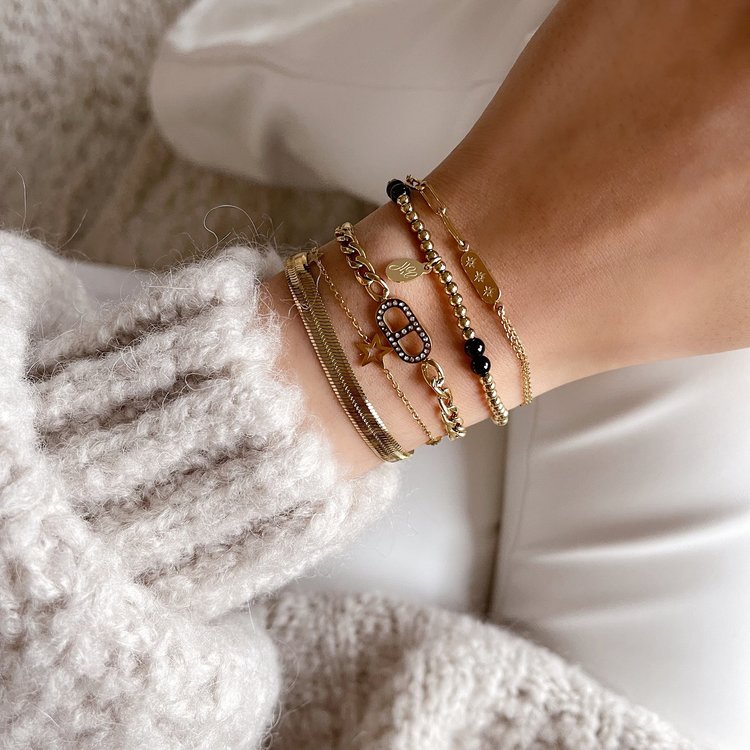 Gold Double Chain Starry Bracelet