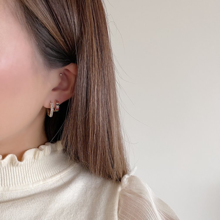 Gold Hexagon Sparkle Earrings