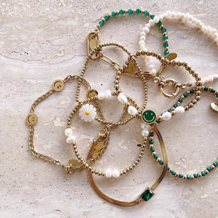 Gold Refined Beads Bracelet / Pearl