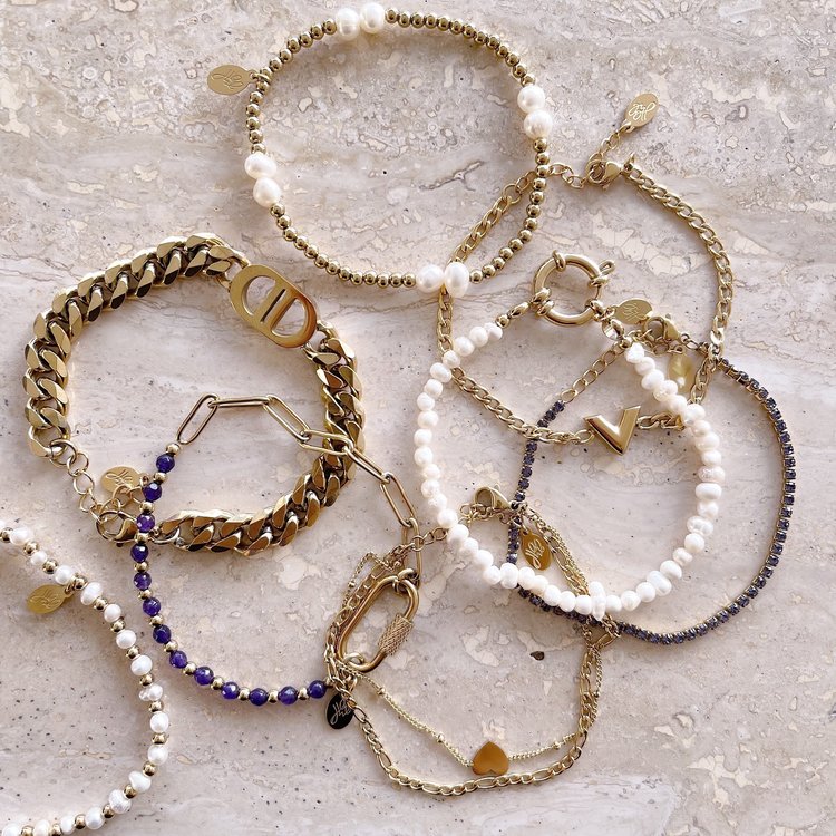 Gold Refined Beads Bracelet / Pearl