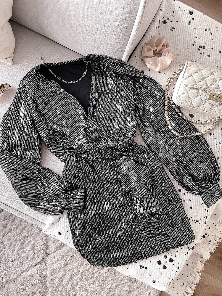 Reissa Sequin Dress / Silver