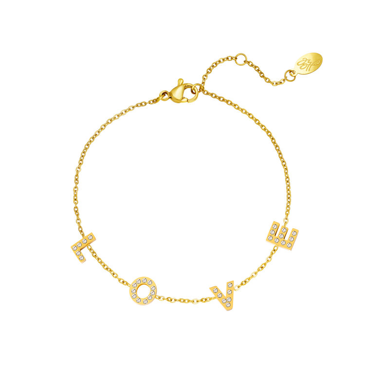 Gold Sparkle Love Bracelet