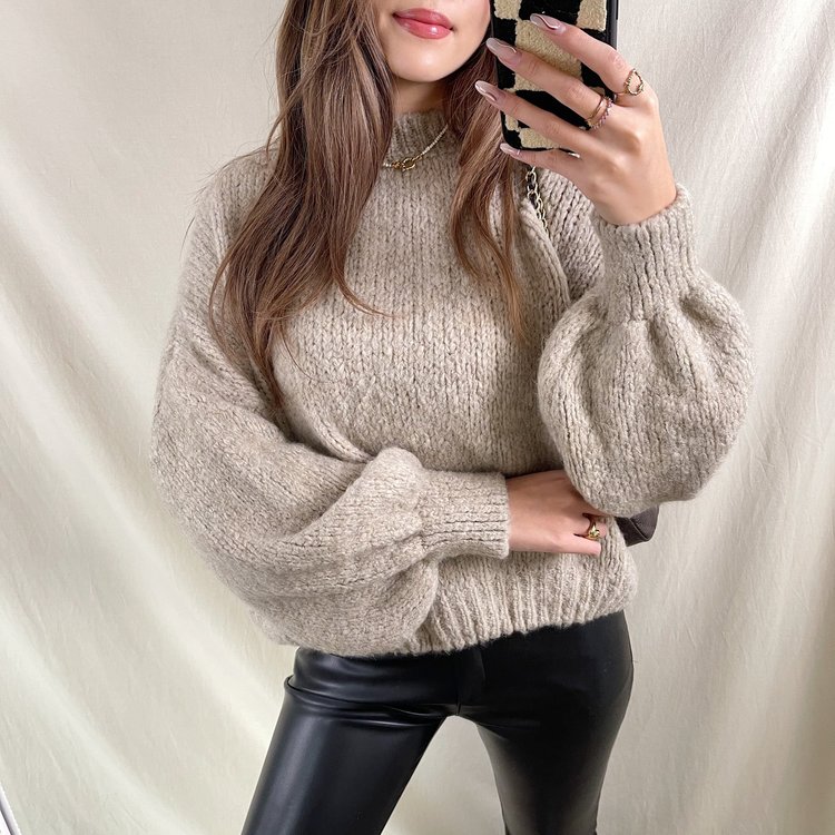 Caro Oversized Knit Sweater / Taupe