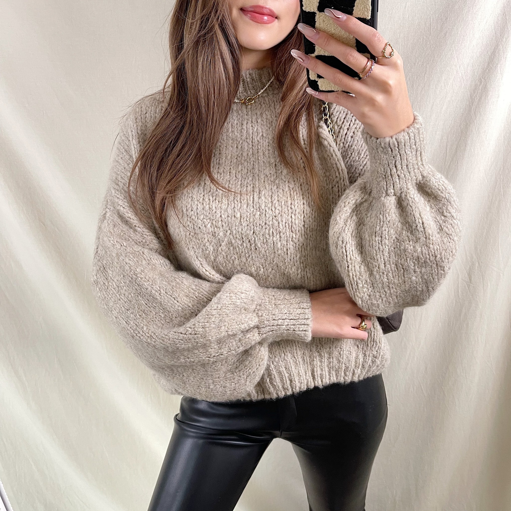 Caro Oversized Knit Sweater / Taupe - Hello My Love