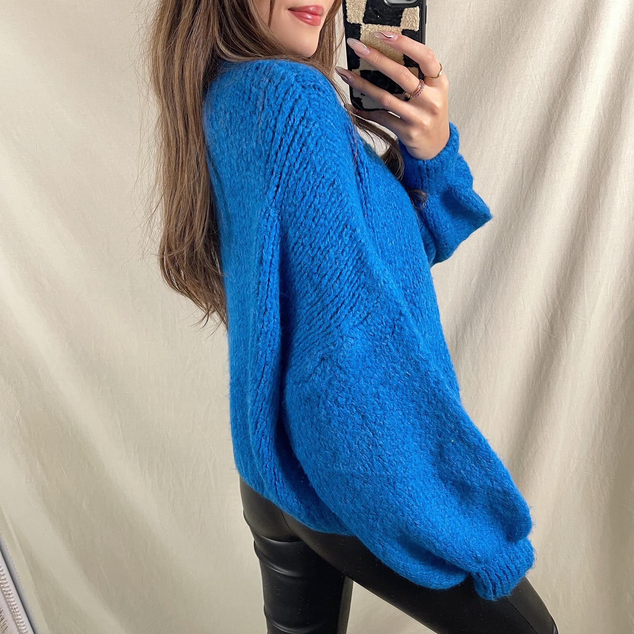 Caro Oversized Knit Sweater / Electric Blue - Hello My Love