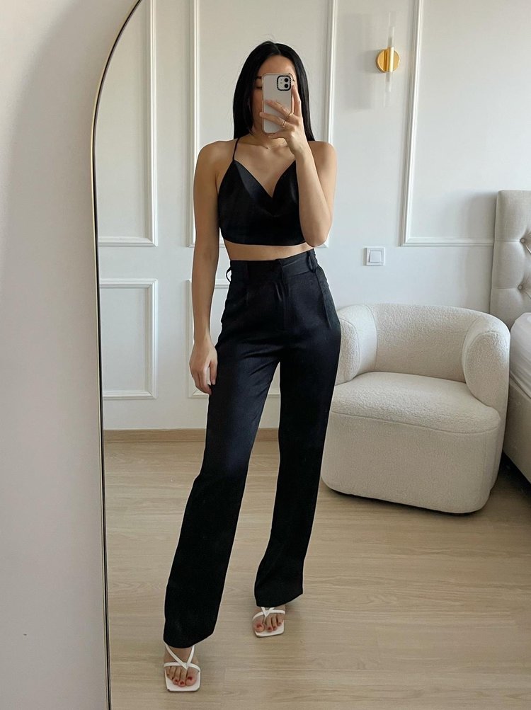 Ninette Silk Trousers / Black