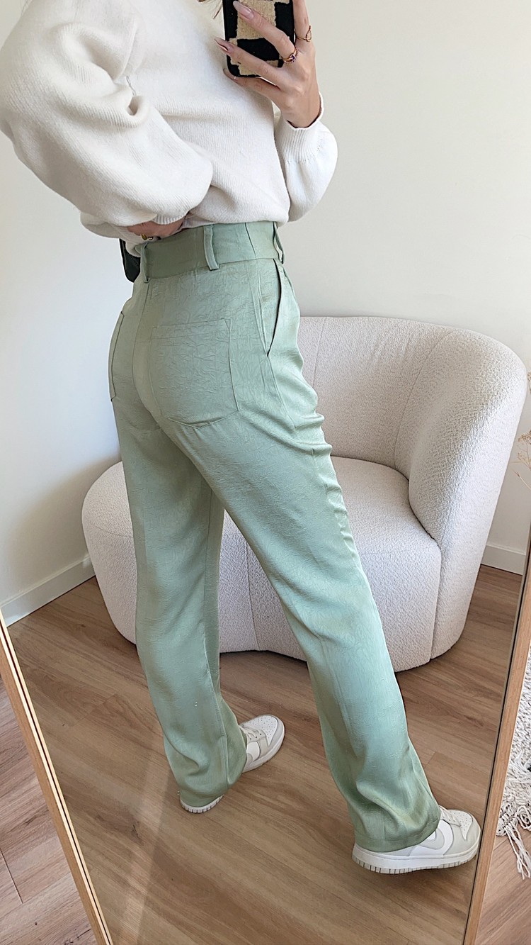 Ninette Silk Trousers / Light Green