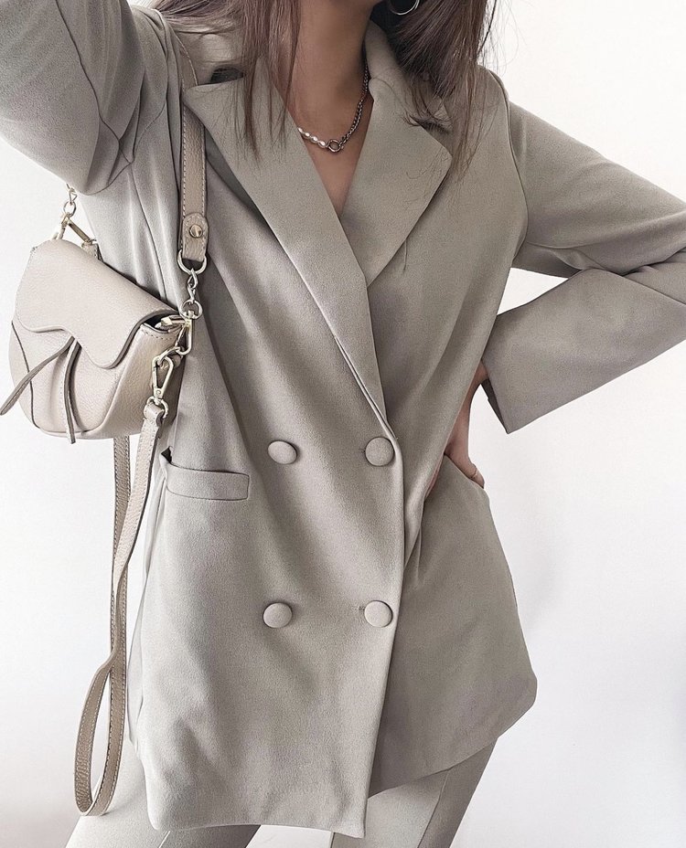 Zhara Button Blazer / Olive Green