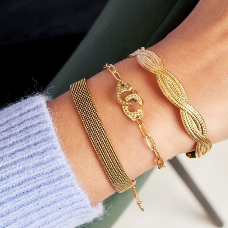 Gold Sparkle Cuffs Bracelet