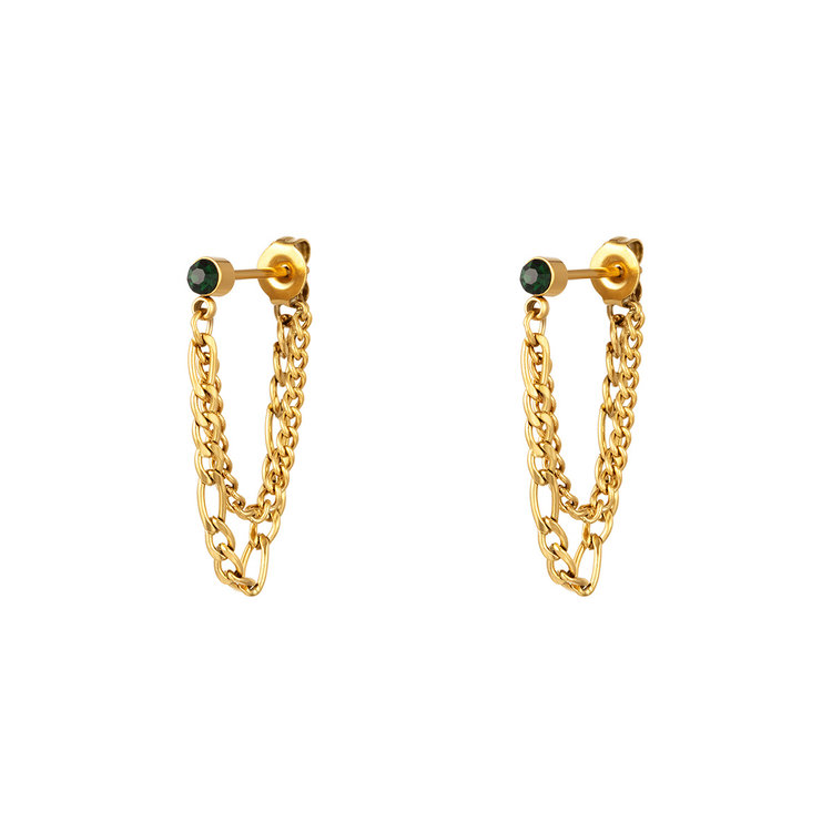 Gold Figaro Chain Earrings
